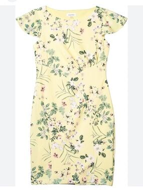 Calvin Klein Yellow Floral Midi Dress